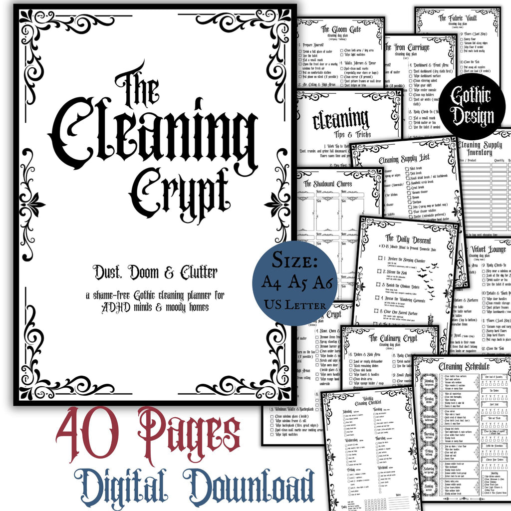 Gothic ADHD Cleaning Planner - The Cleaning Crypt
