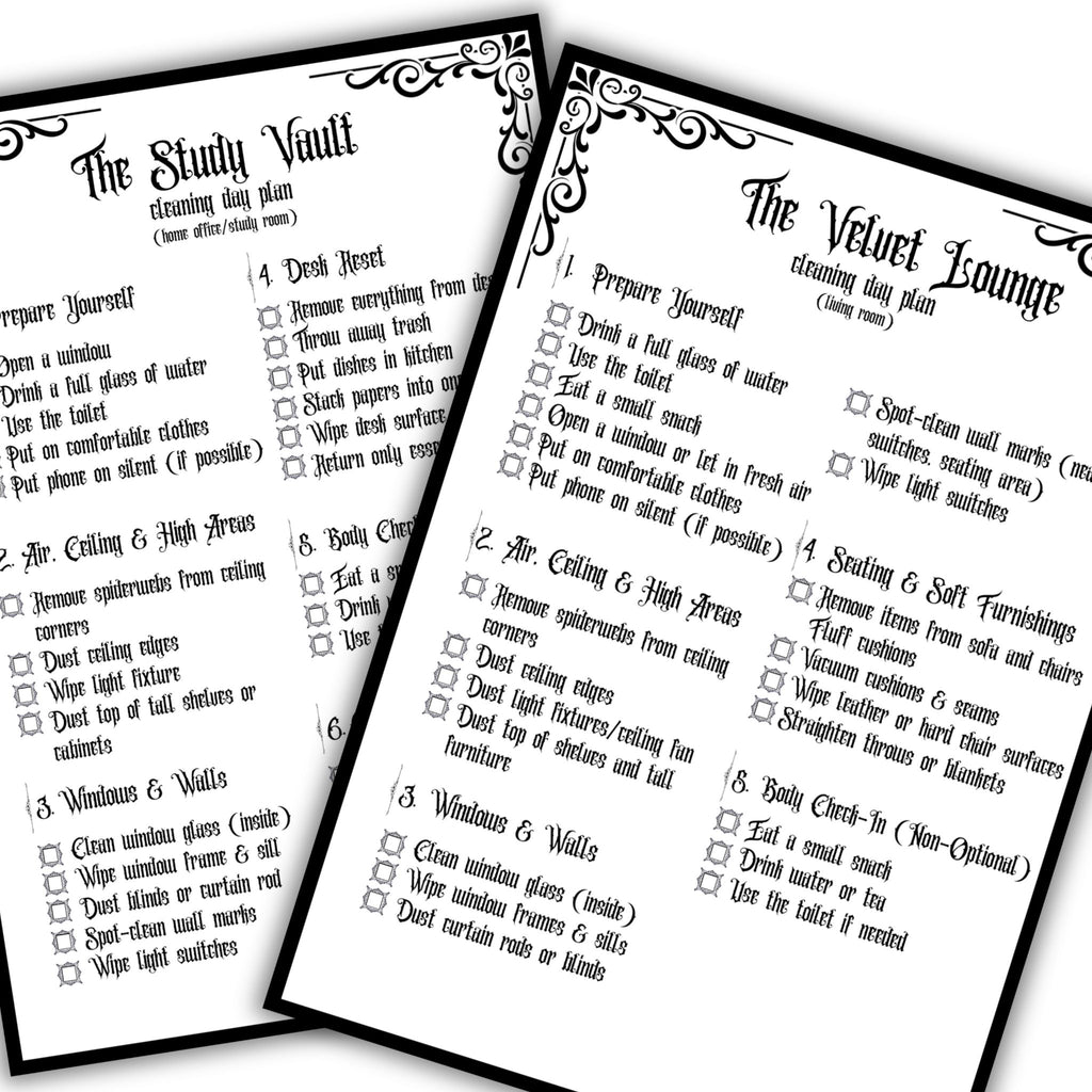 Gothic ADHD Cleaning Planner - The Cleaning Crypt