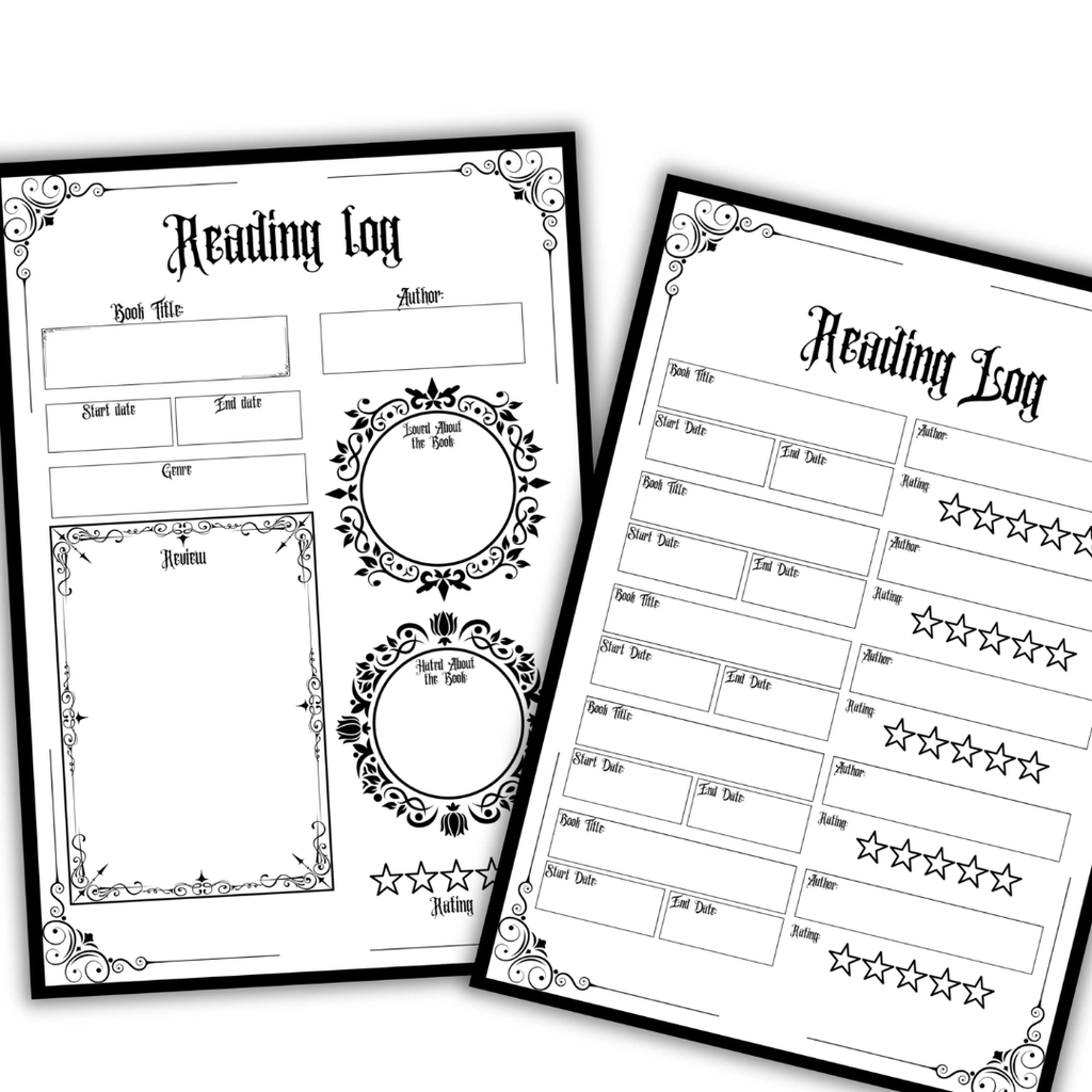 Gothic Book Reading Tracker Bundle