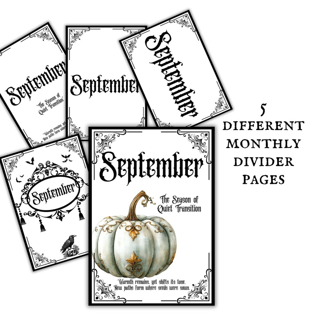 Gothic September Journal Planner Pages
