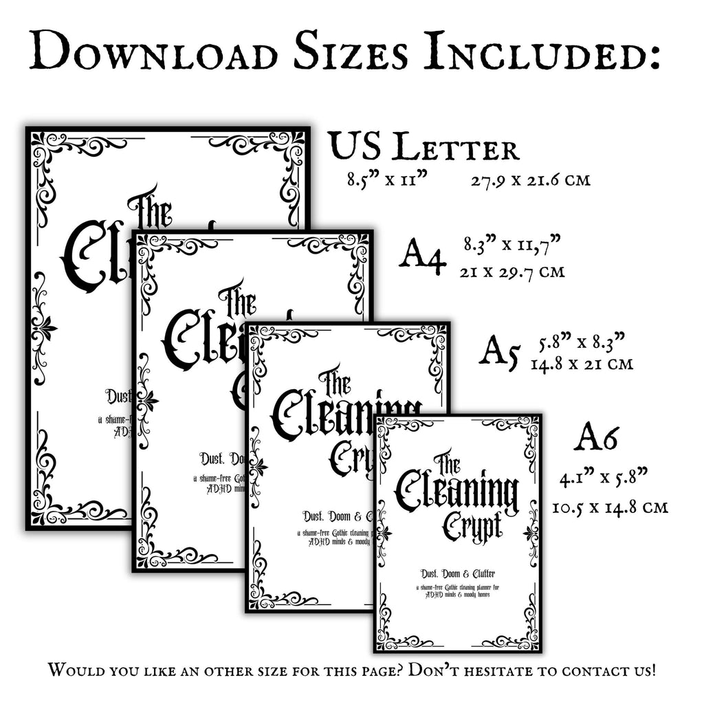 Gothic ADHD Cleaning Planner - The Cleaning Crypt