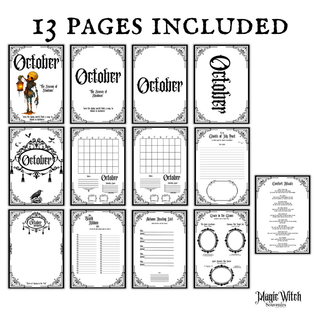 Gothic October Journal Pages