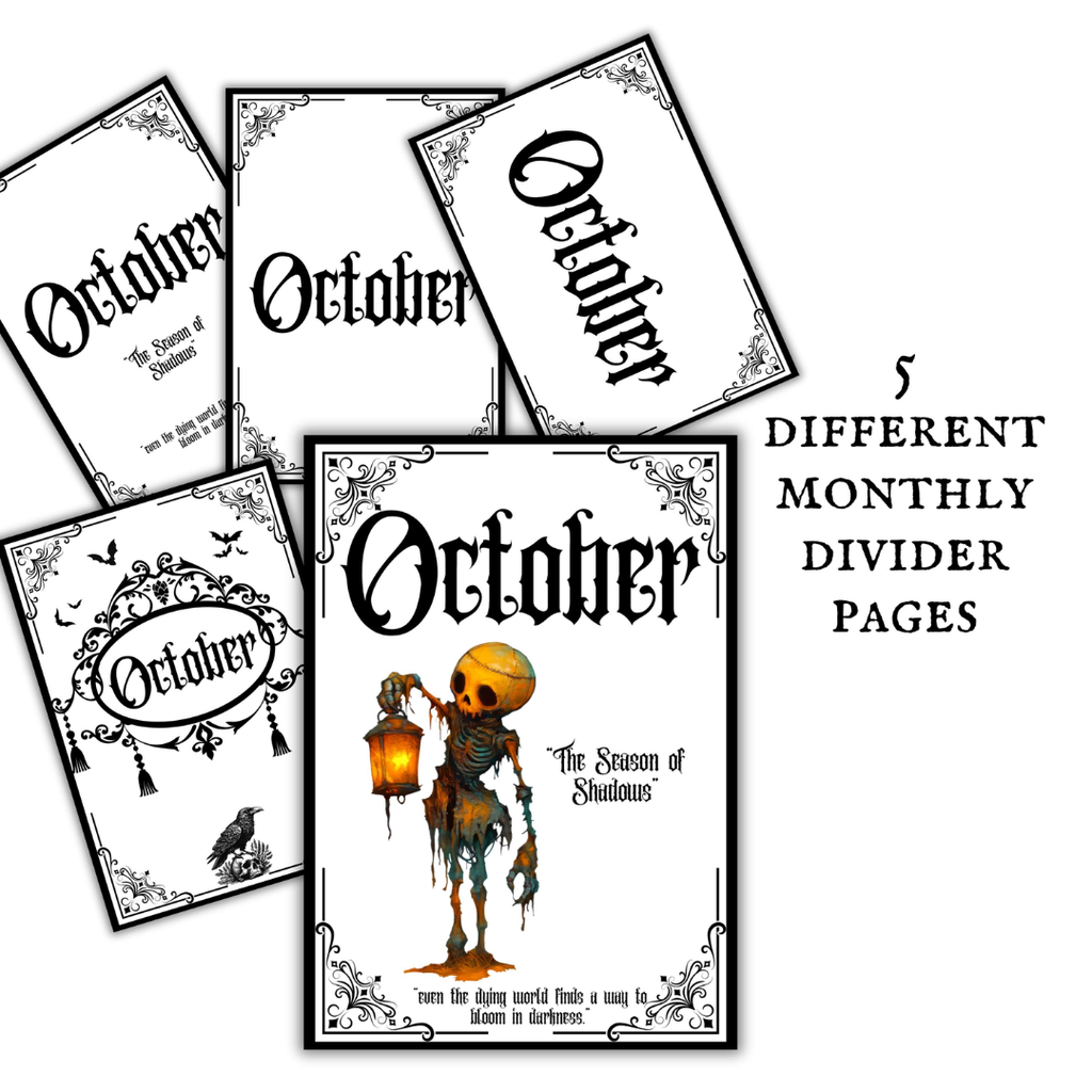 Gothic October Journal Planner Pages