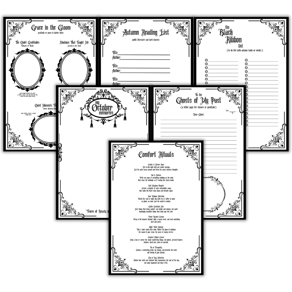 Gothic October Journal Planner Pages