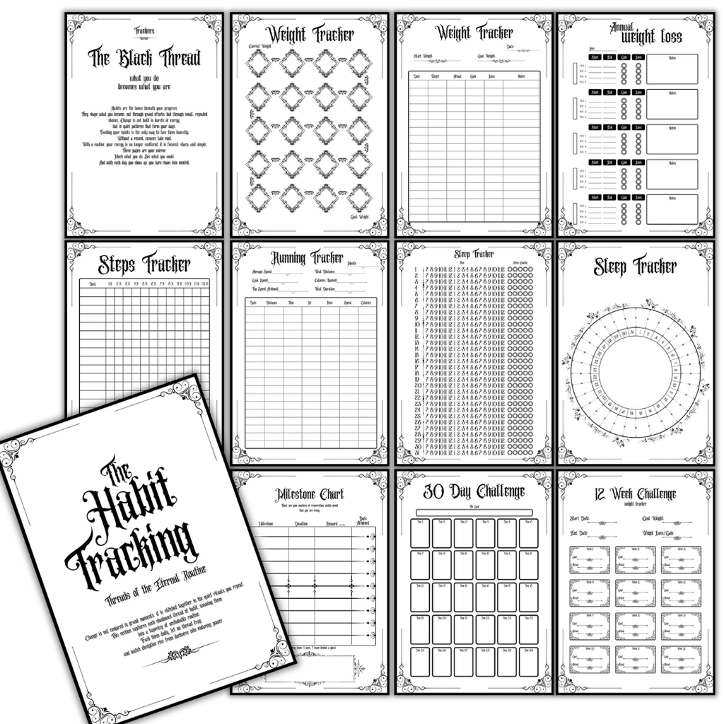 Gothic Weight Loss Planner