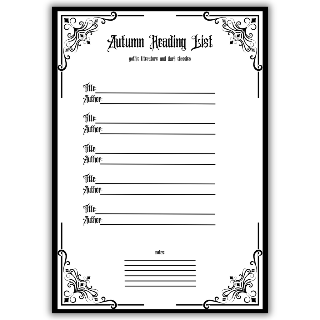 Gothic October Journal Planner Pages