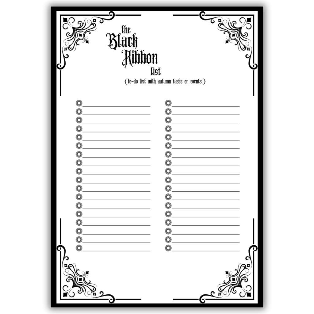 Gothic October Journal Planner Pages