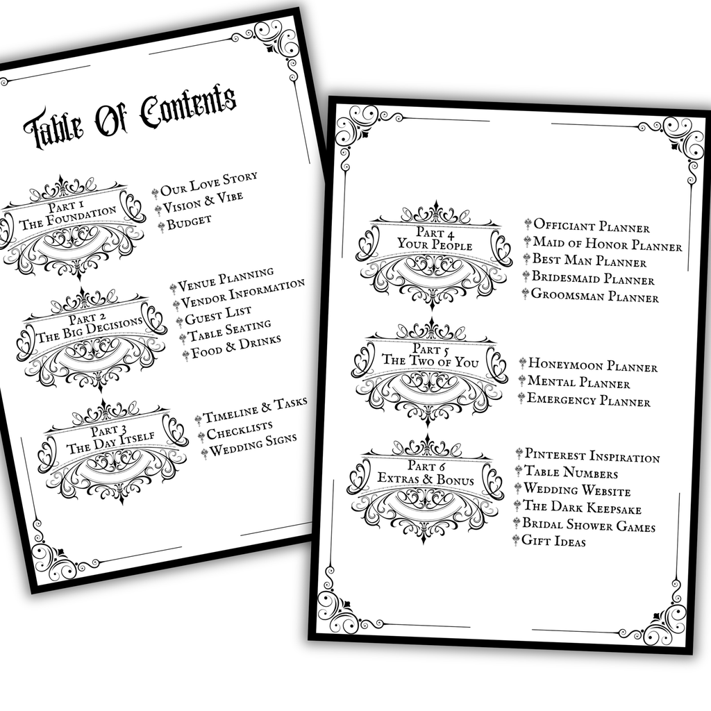 The Ultimate Gothic Wedding Planner