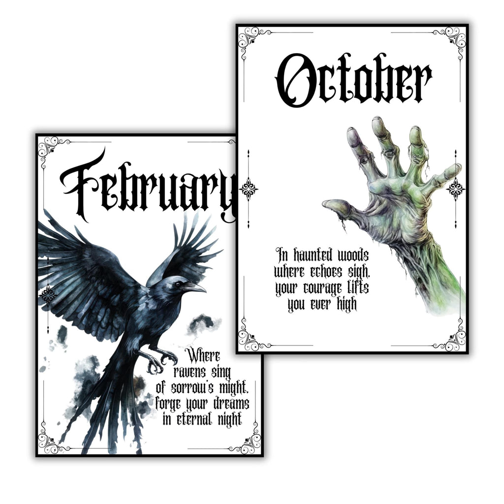 Gothic Monthly Planner Divider Pages