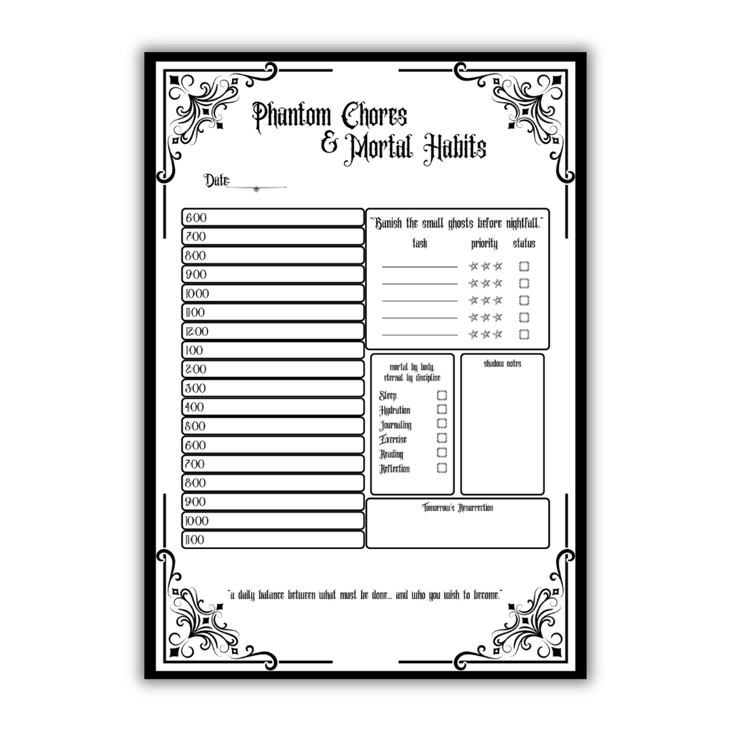 Gothic January Journal Planner Pages