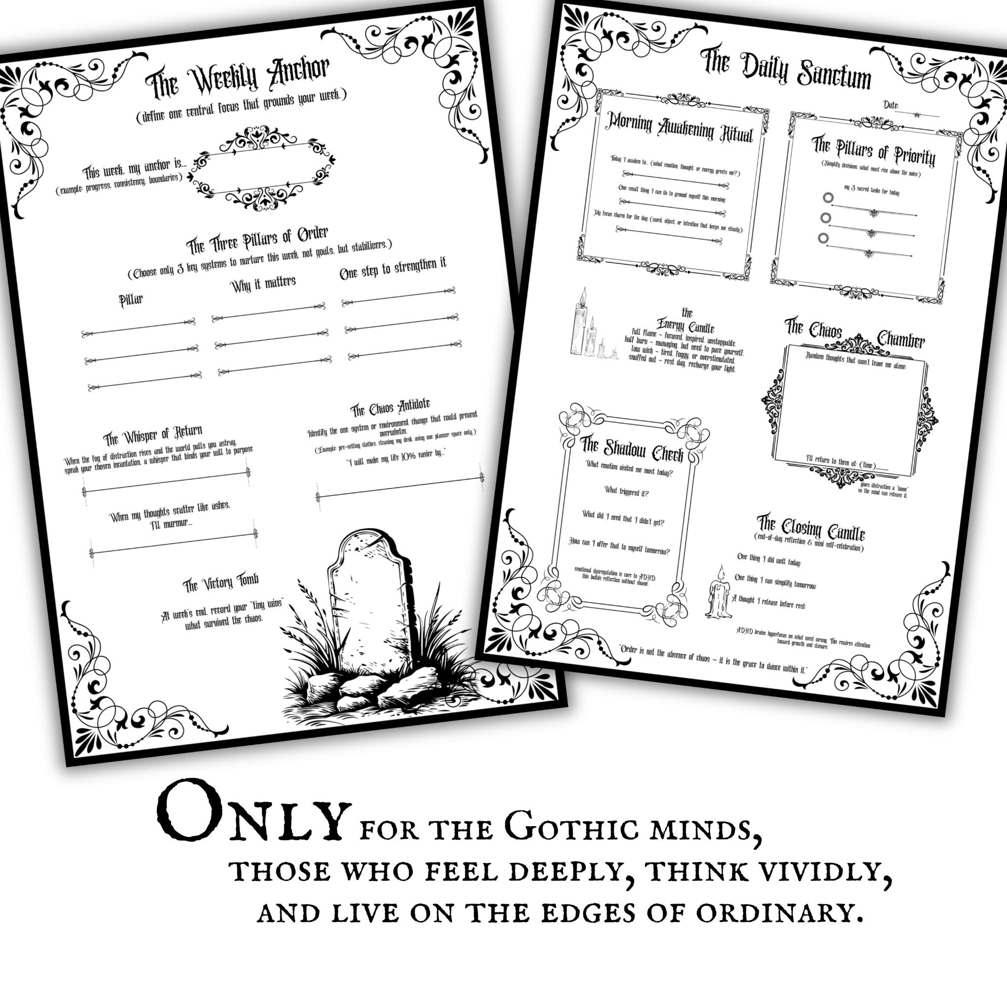 Cathedrals of Chaos  Gothic ADHD Planner