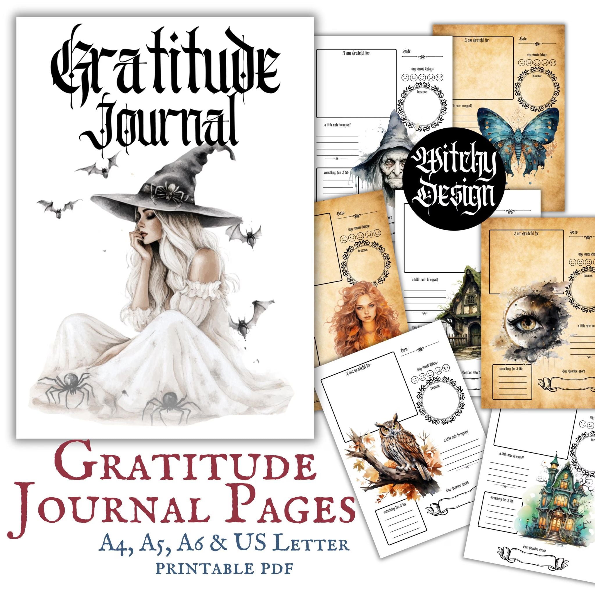 Witchy Gratitude Journal Pages