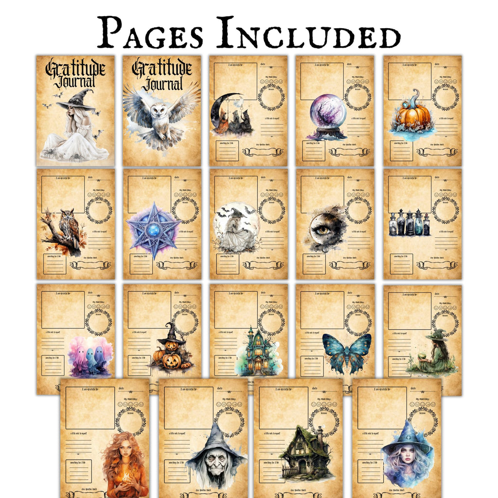 Witchy Gratitude Journal Pages