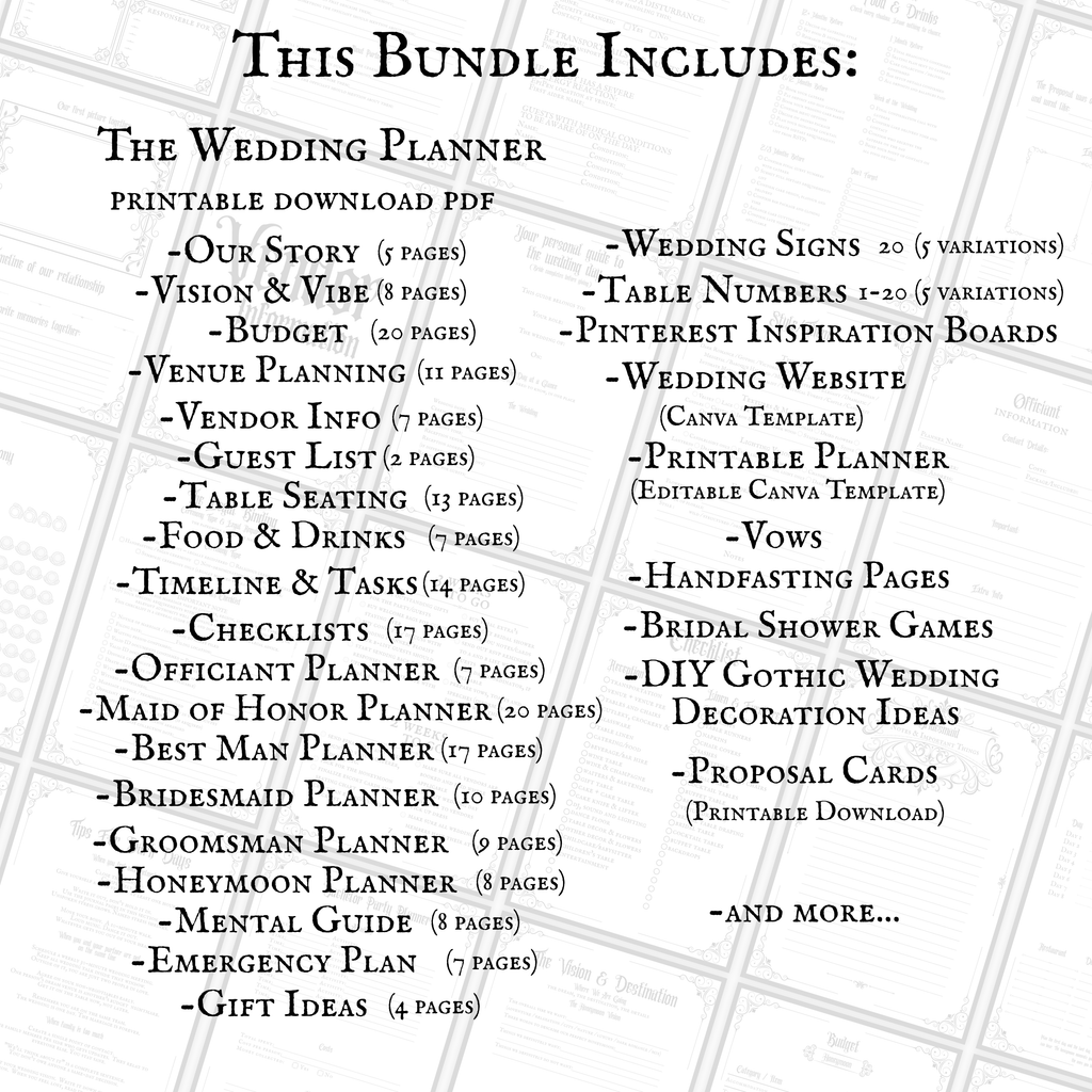 The Ultimate Gothic Wedding Planner