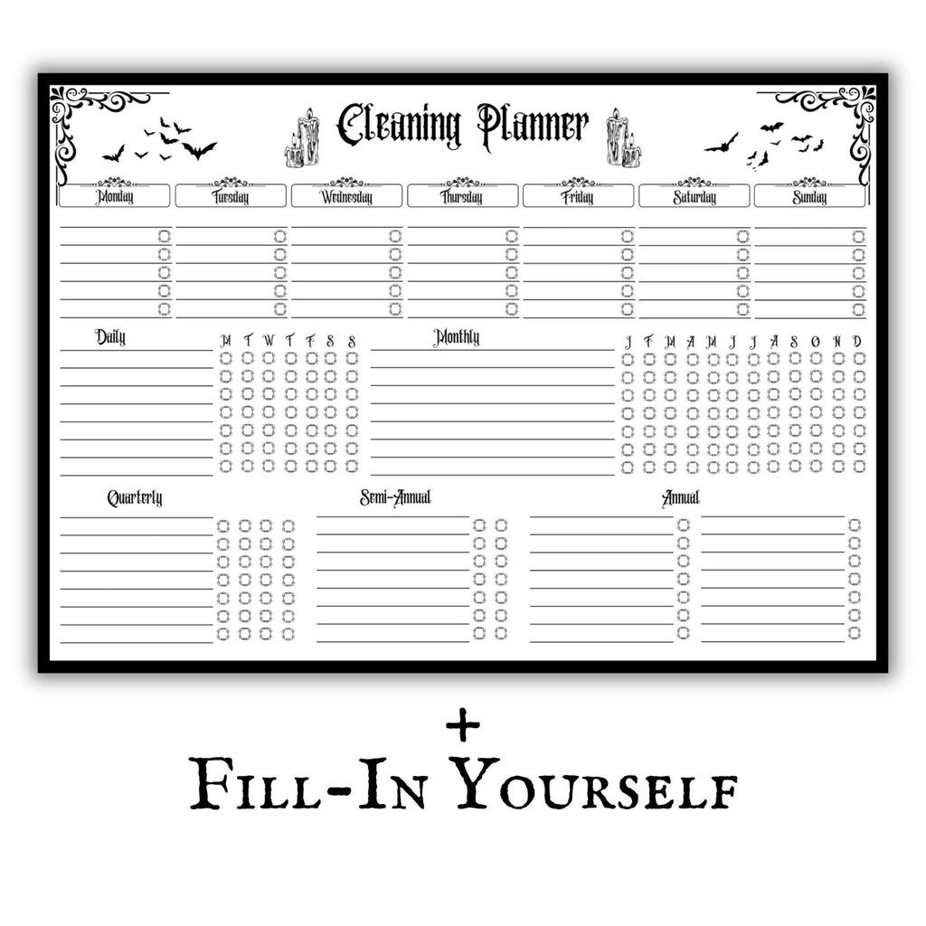 Gothic Cleaning Checklist