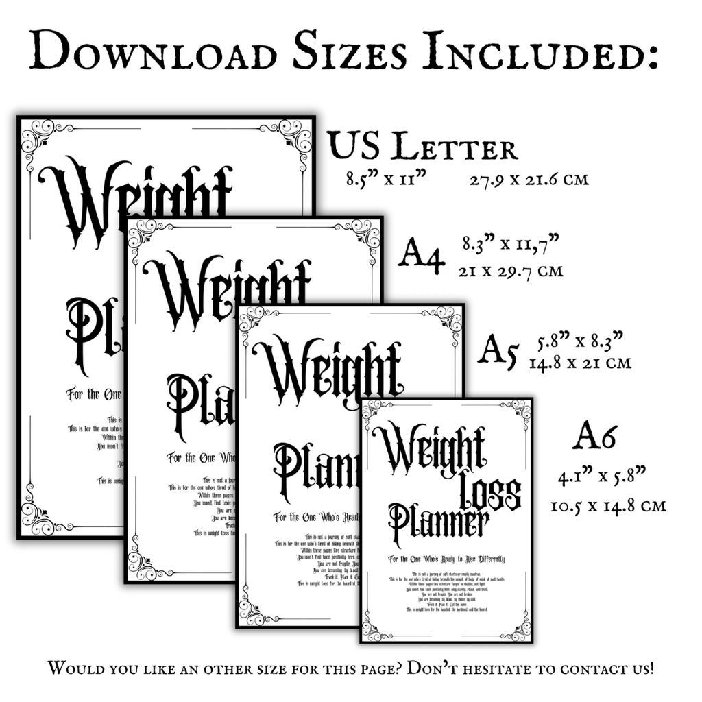 Gothic Weight Loss Planner