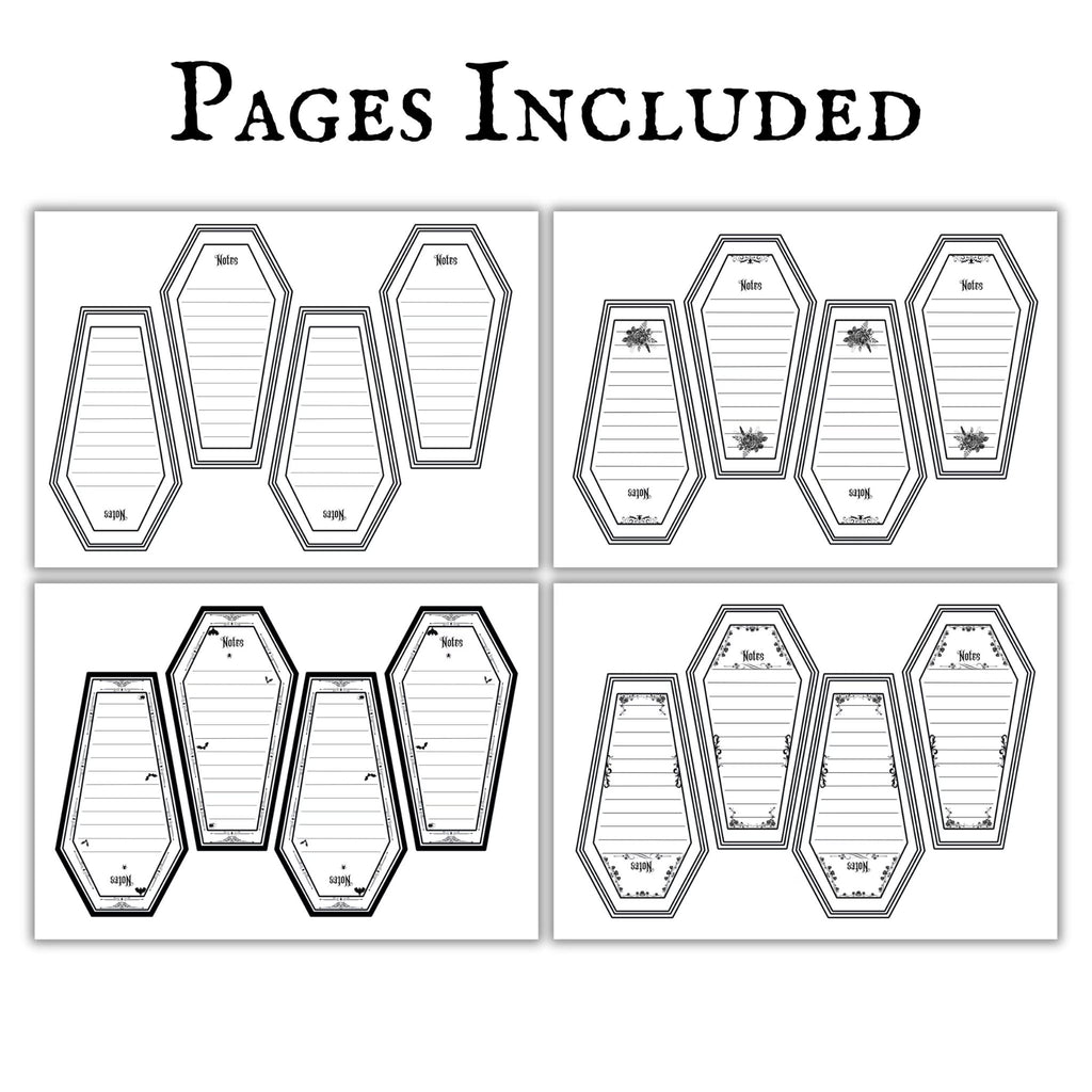 Gothic Coffin Notes Cards