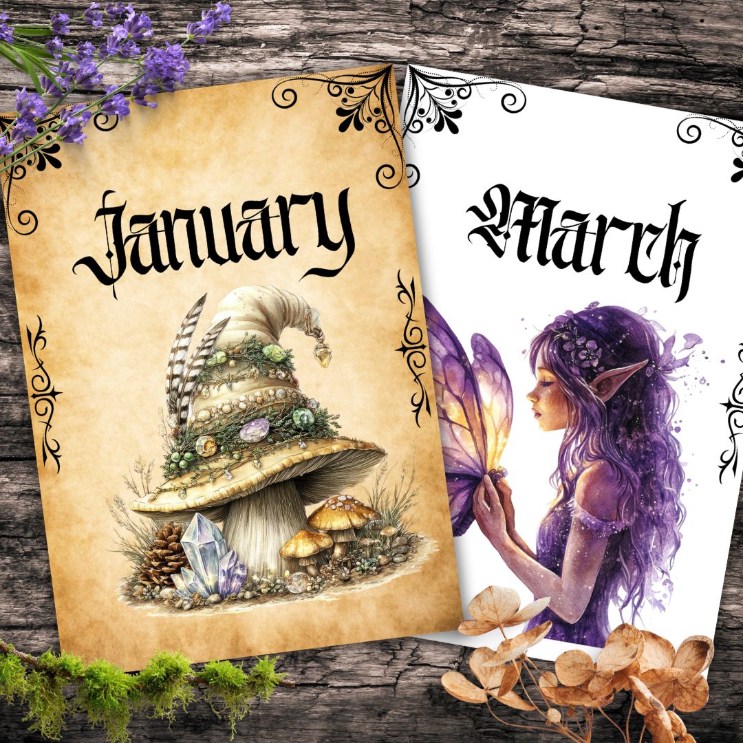 Witchy Monthly Divider Pages Printable Planner & Journal Inserts