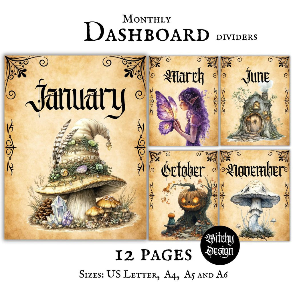 Witchy Monthly Divider Pages 02