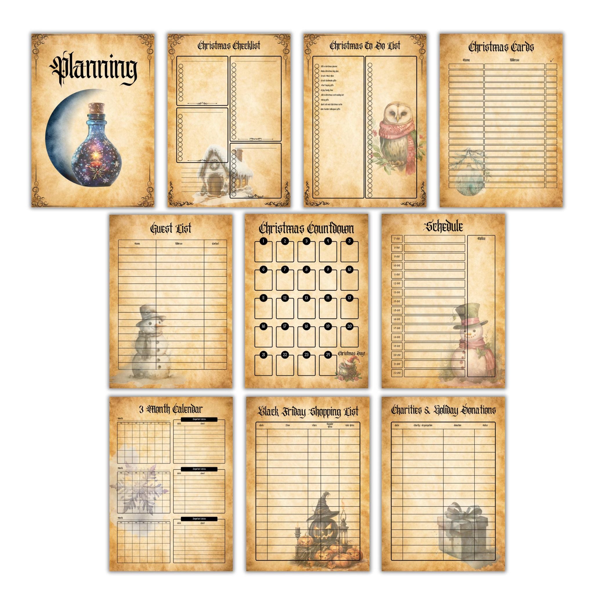 Witchy Christmas Planner