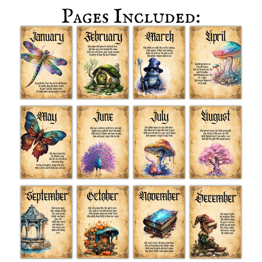 Witchy Monthly Divider Pages