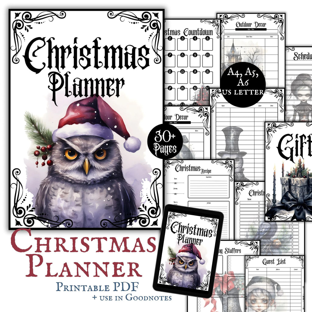 Gothic Christmas Planner with Pictures