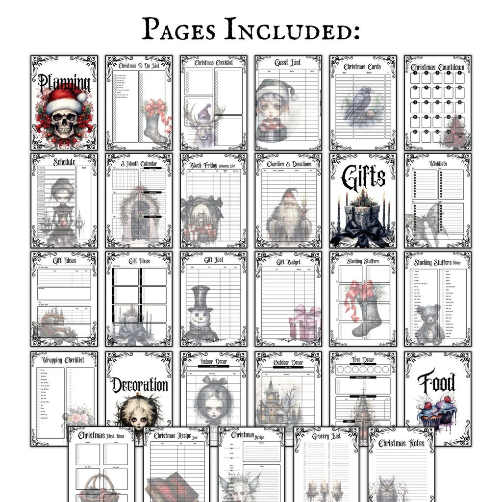 Gothic Christmas Planner with Pictures