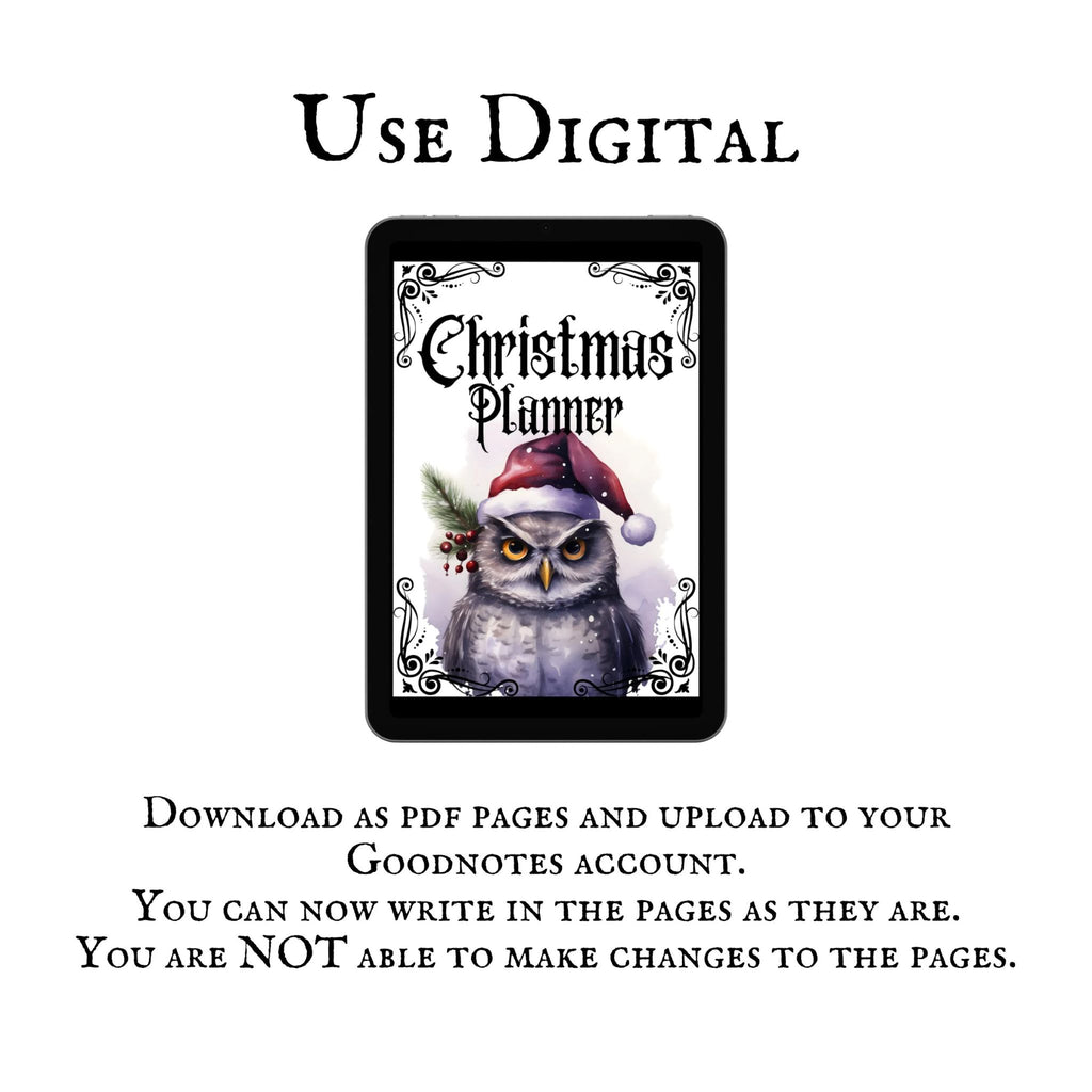 Gothic Christmas Planner with Pictures