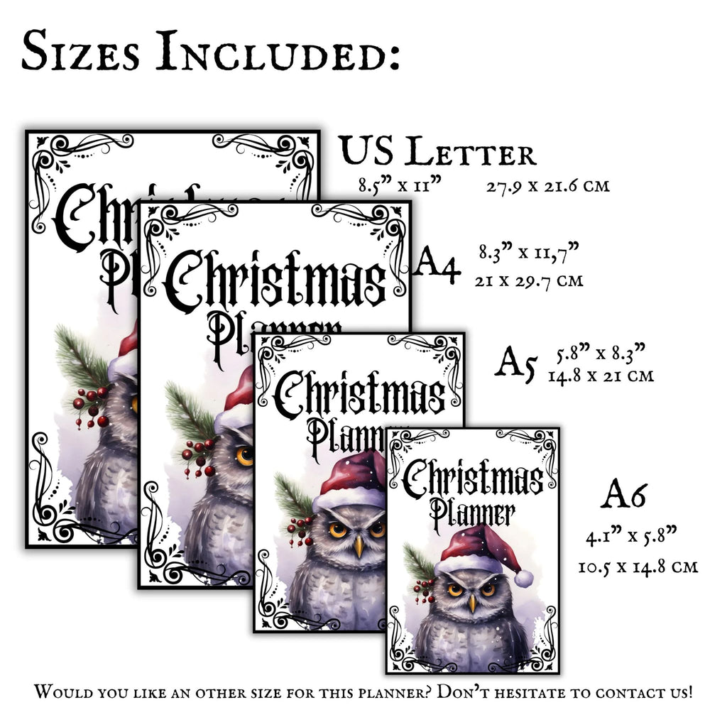 Gothic Christmas Planner with Pictures