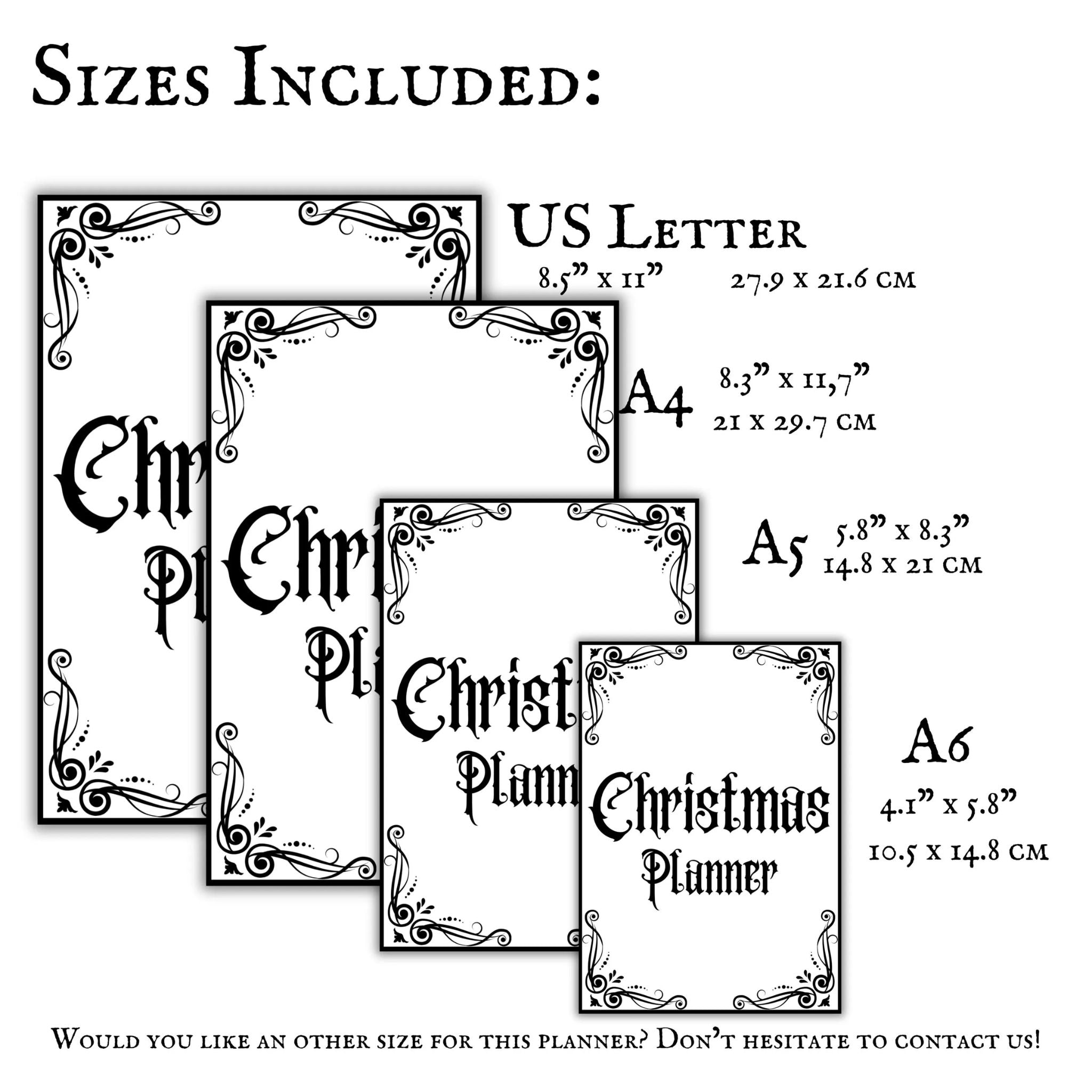 Gothic Christmas Planner Minimalistic