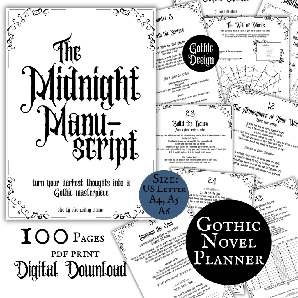 Gothic writing Planner