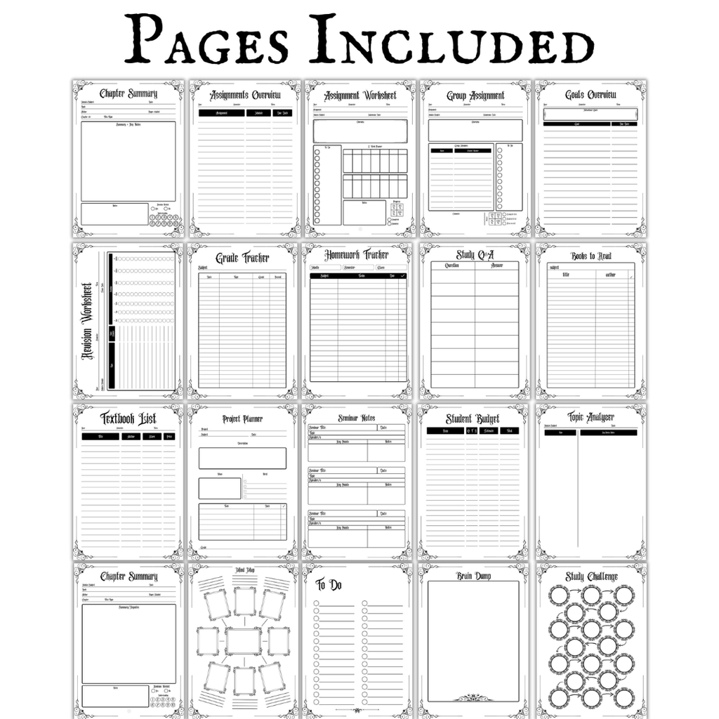 Gothic Study Planner