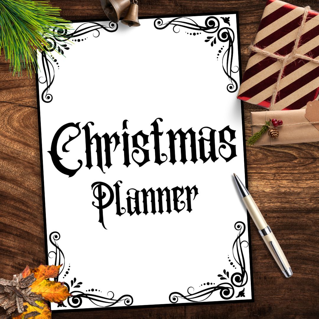 Gothic Christmas Planner Minimalistic