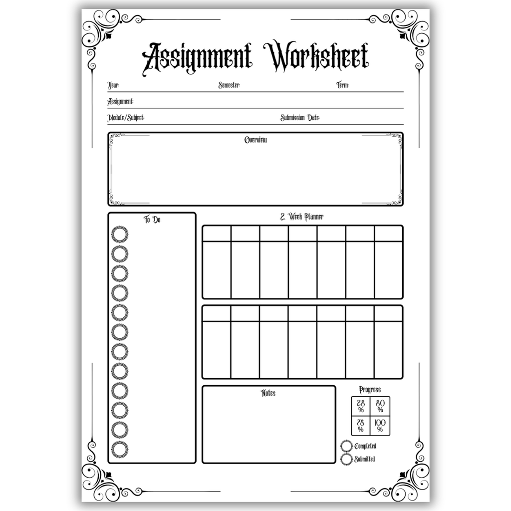 Gothic Study Planner