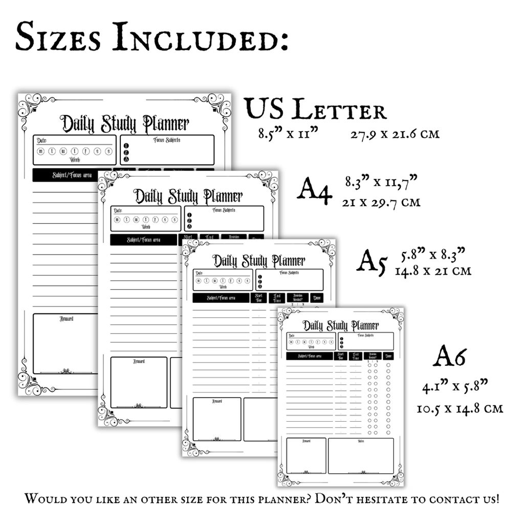 Gothic Study Planner