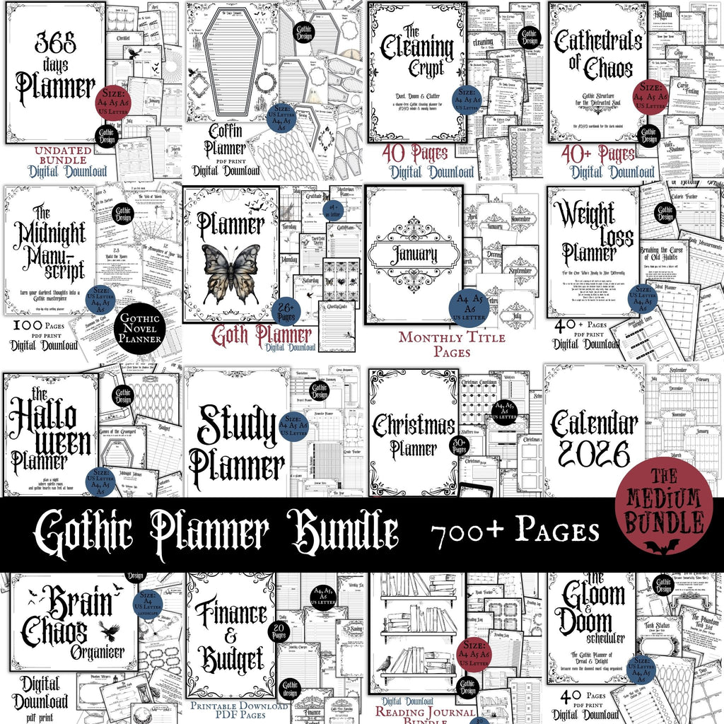 Gothic Planner Bundle Medium