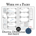 Gothic Weekly Undated Pages
