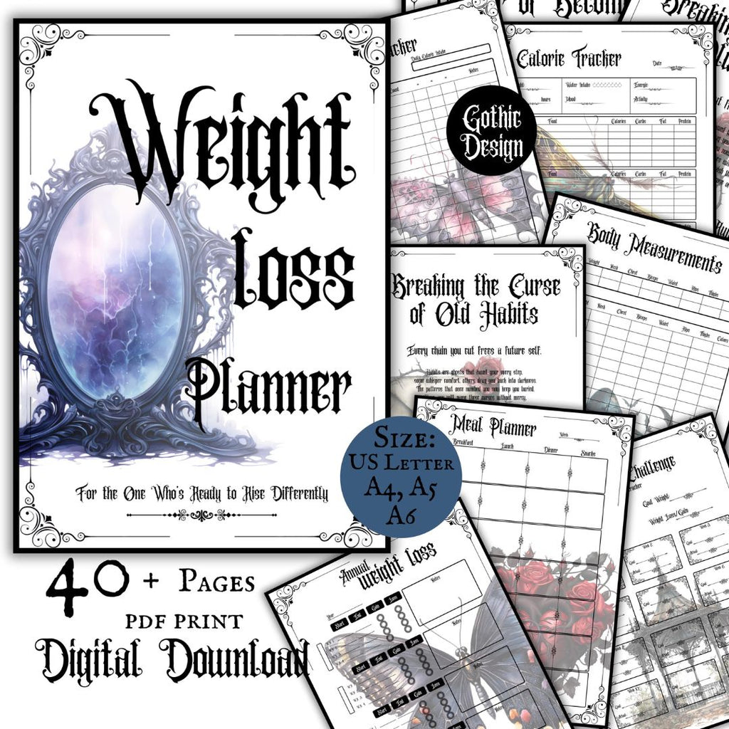 Gothic Weight Loss Planner With Pictures