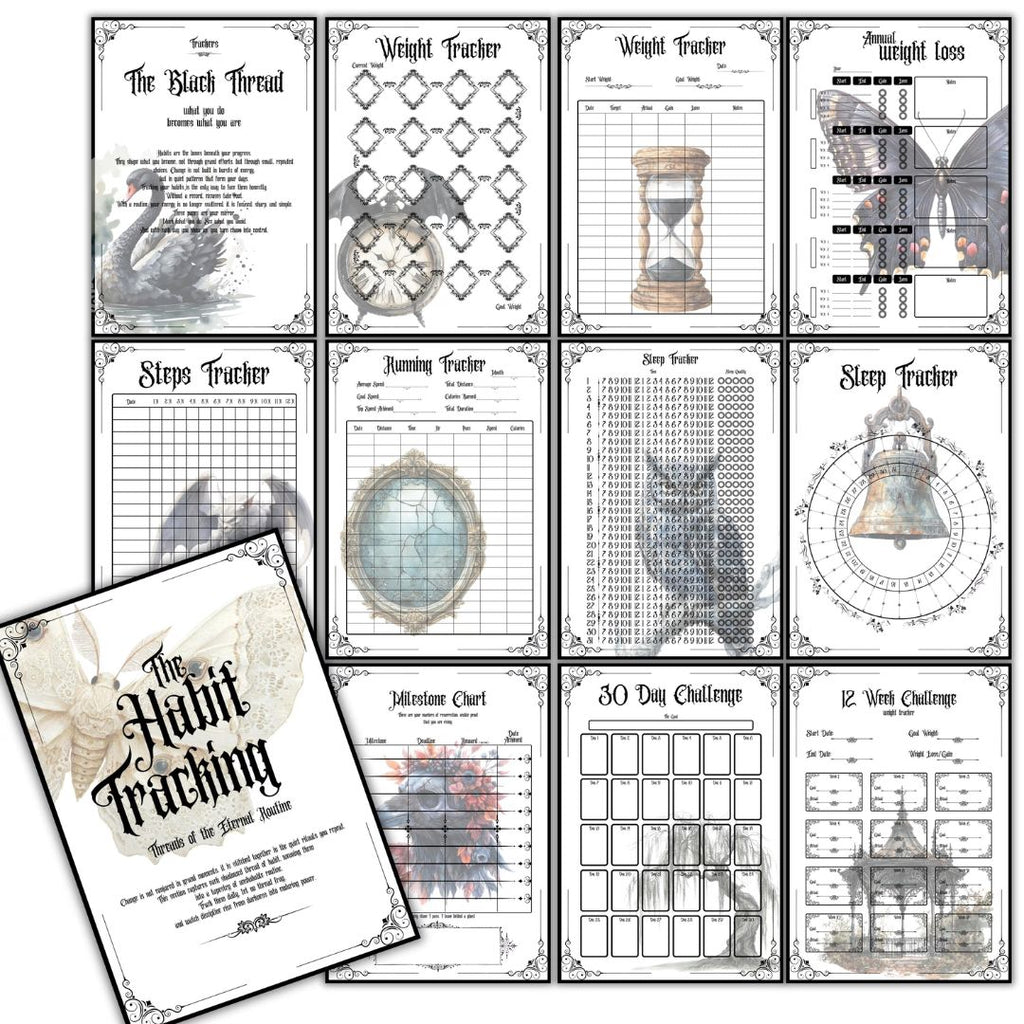 Gothic Weight Loss Planner With Pictures