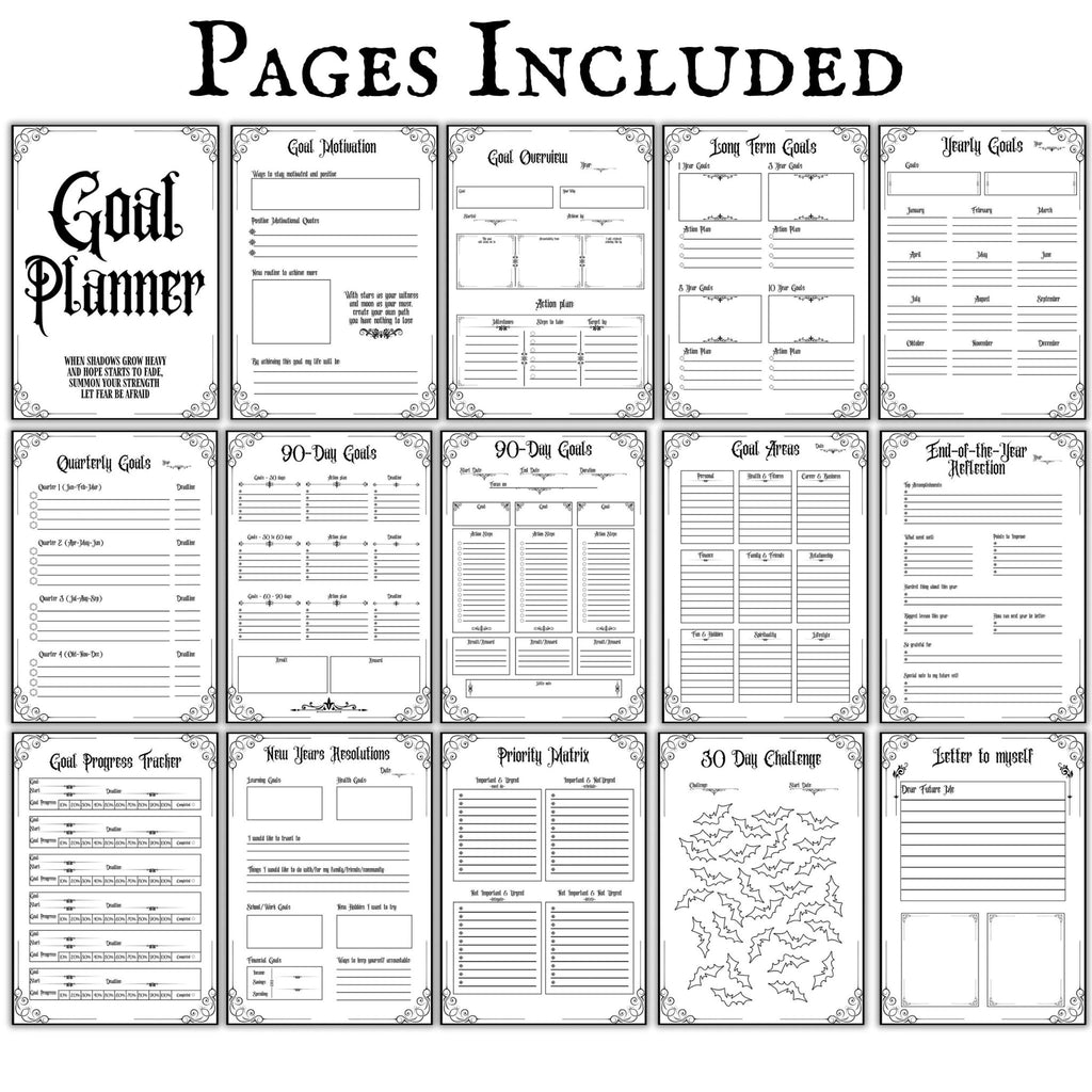 Gothic Goal Planner