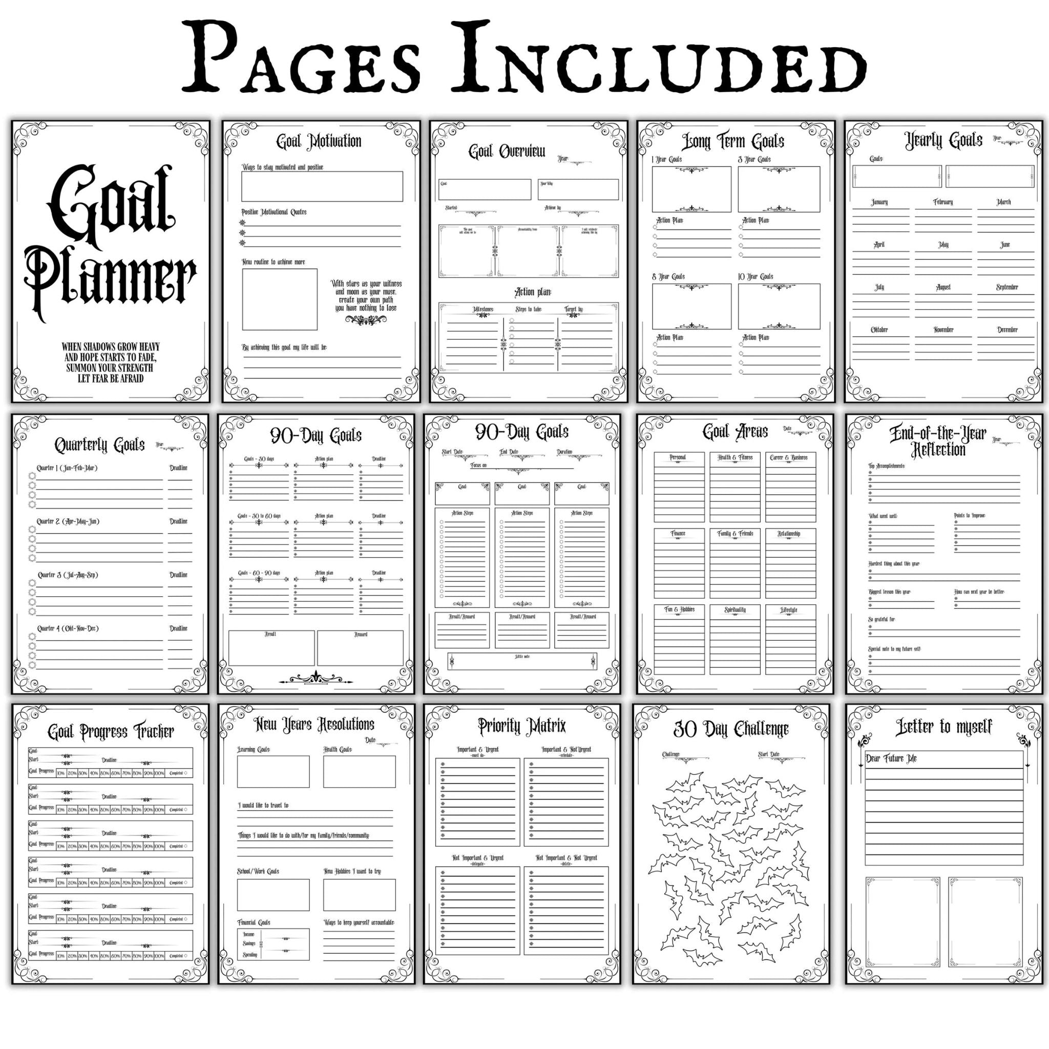 Gothic Goal Planner