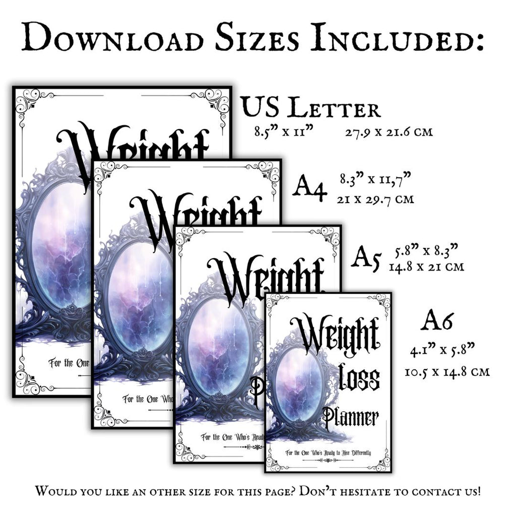 Gothic Weight Loss Planner With Pictures