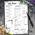 Gothic ADHD Daily Planner Page Printable Time Blocking, Dopamine Tracker & Daily Habit Log PDF