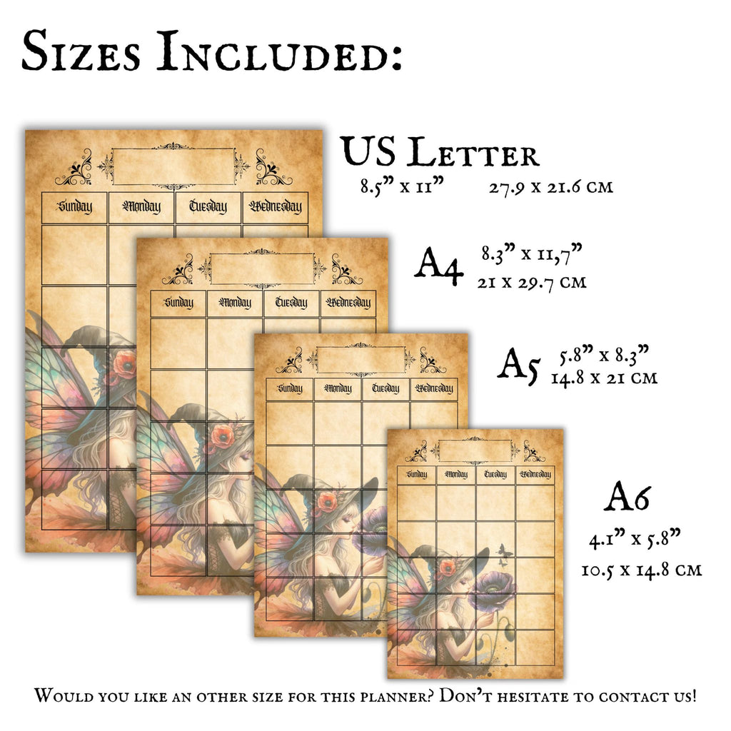 Witchy Monthly Undated Planner