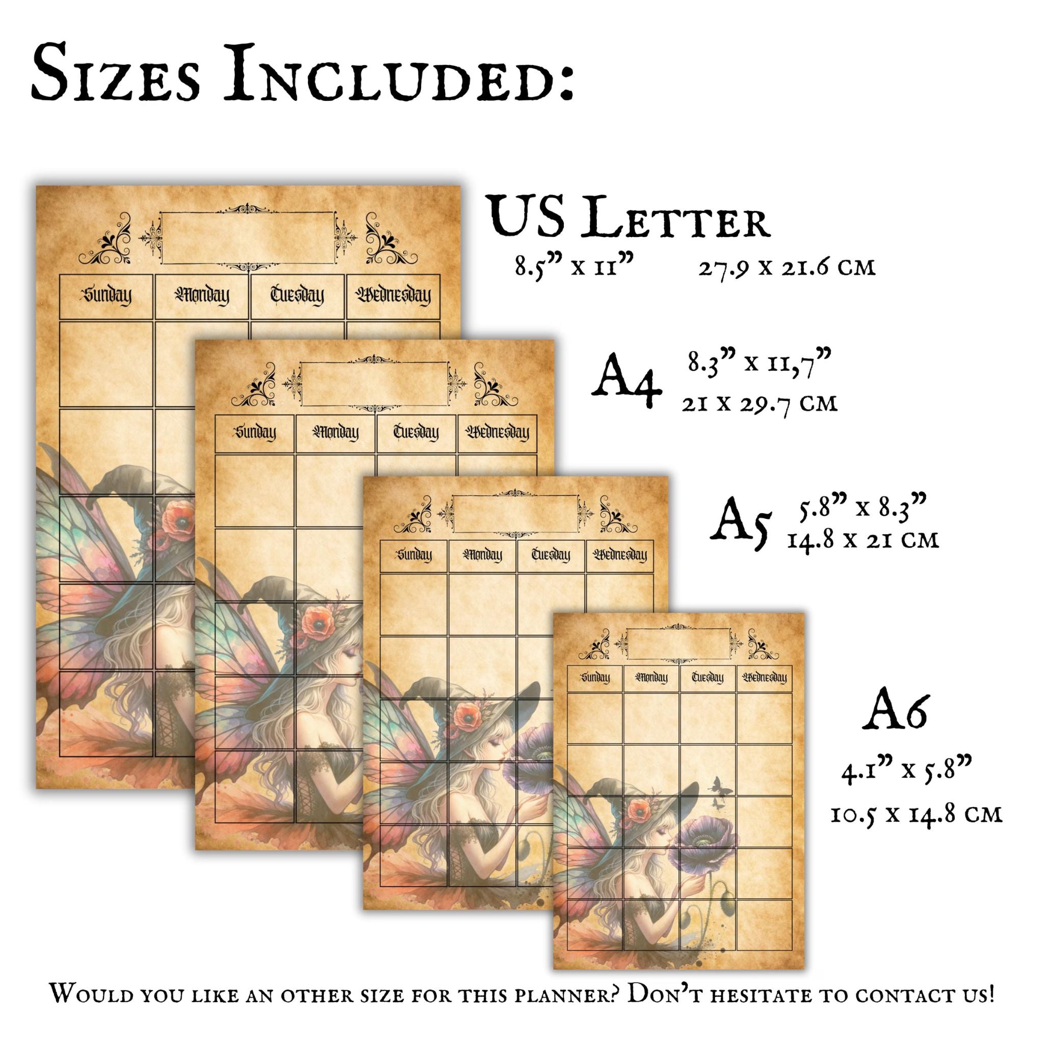Witchy Monthly Undated Planner