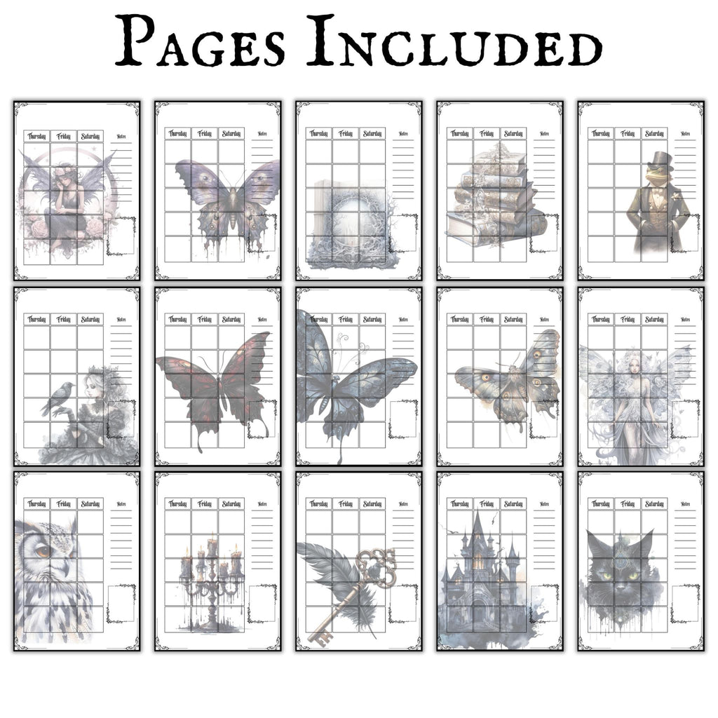 Gothic Monthly Undated Planner