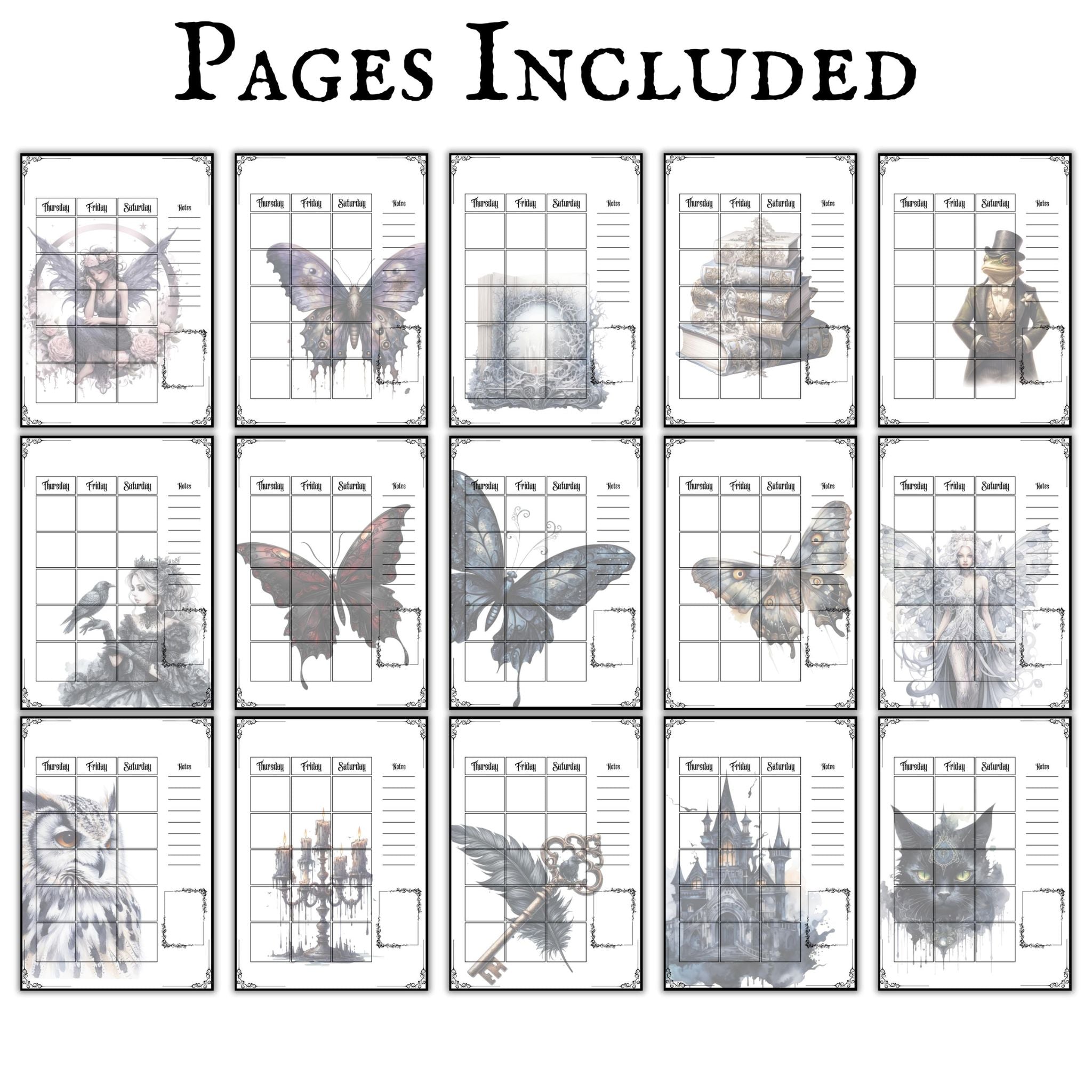 Gothic Monthly Undated Planner