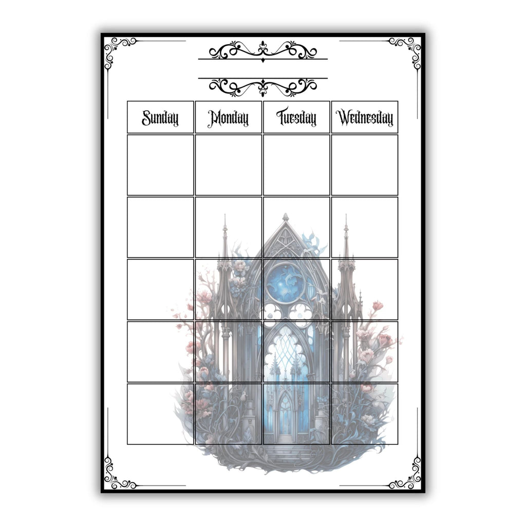 Gothic Monthly Undated Planner