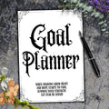 Gothic Goal Planner Printable Goal Setting Worksheets, Yearly & Quarterly Goals PDF
