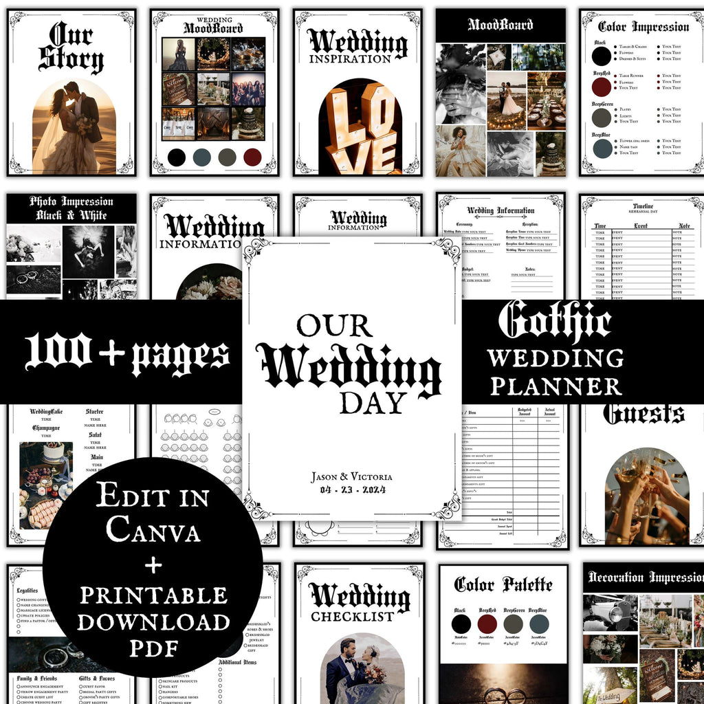 Gothic Wedding Planner "Our Wedding Day"